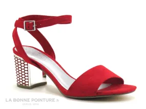 Achat chaussures Marco Tozzi Femme Sandale et Nu-pieds, vente Marco Tozzi 2-28311-22 Red - Nu-pieds rouge talon haut argent