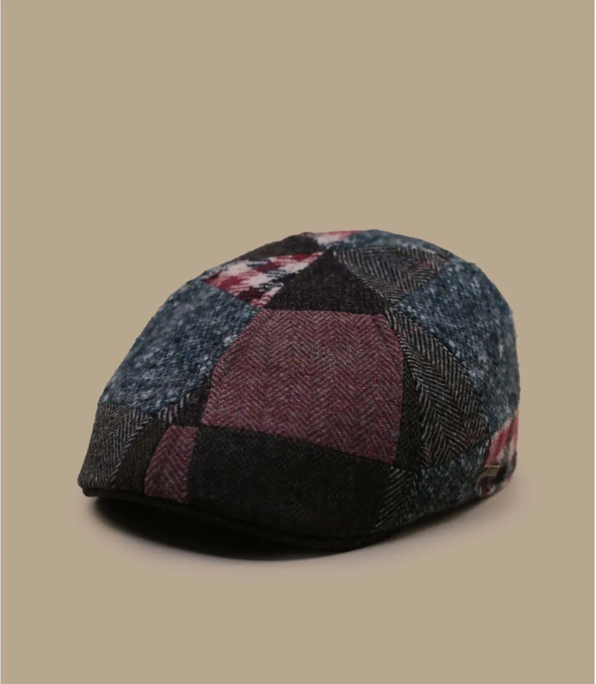 Beret duckbill gris patchwork laine - Texas Patchwork Stetson : Headict