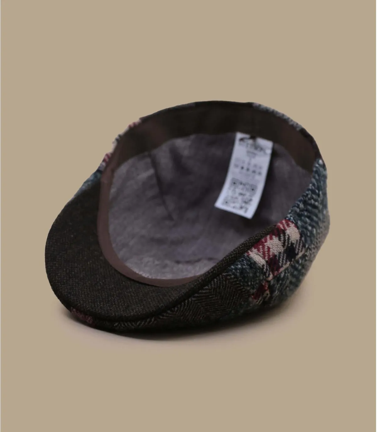 Beret duckbill gris patchwork laine - Texas Patchwork Stetson : Headict