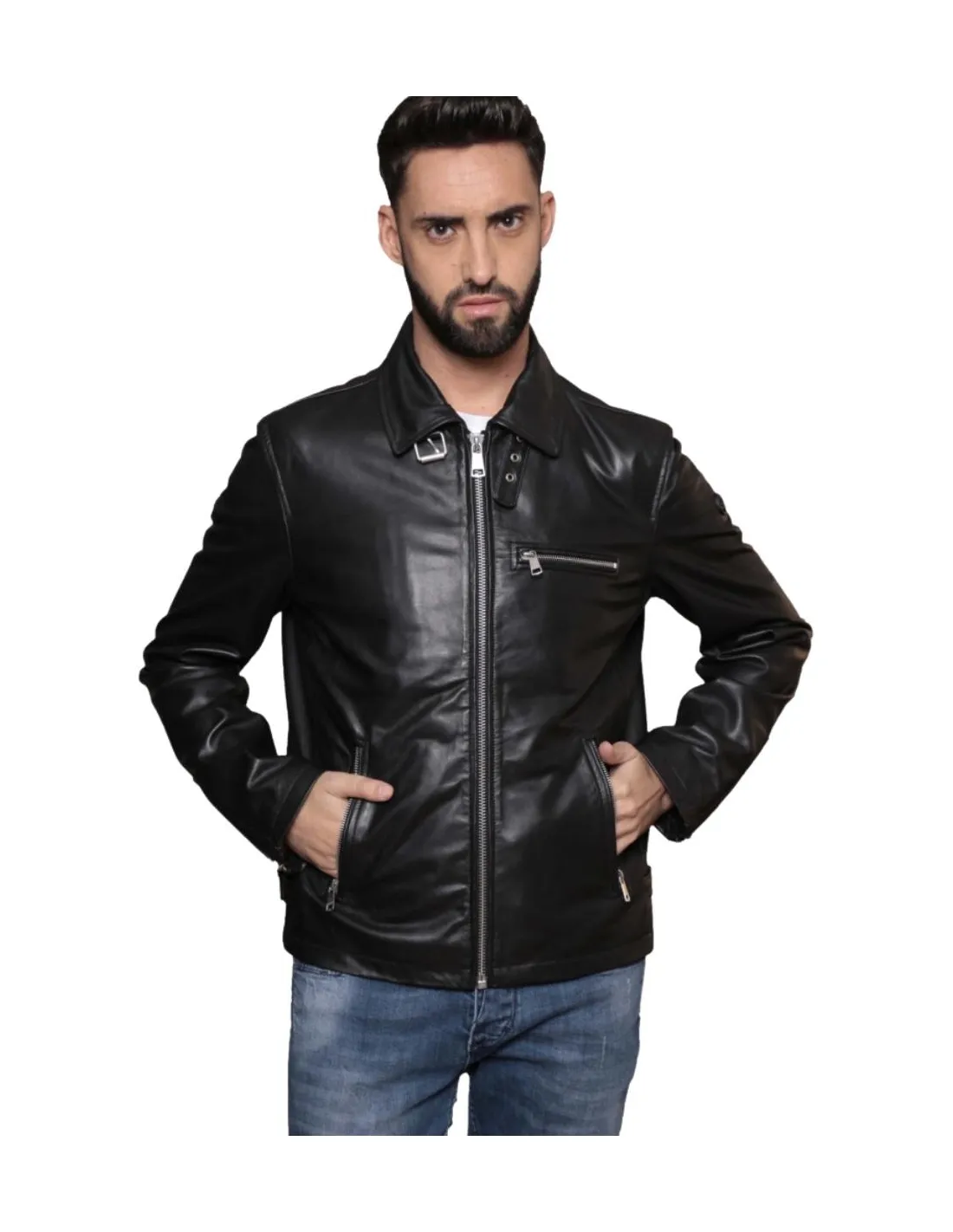 Blouson en cuir Redskins Ref 57666 noir