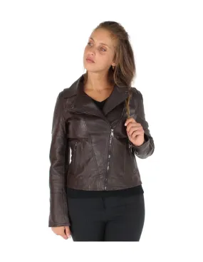 Blouson Giorgio Love Wody en cuir ref_40744 Marron