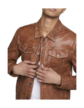 Blouson Redskins en cuir ref 45732 Cognac