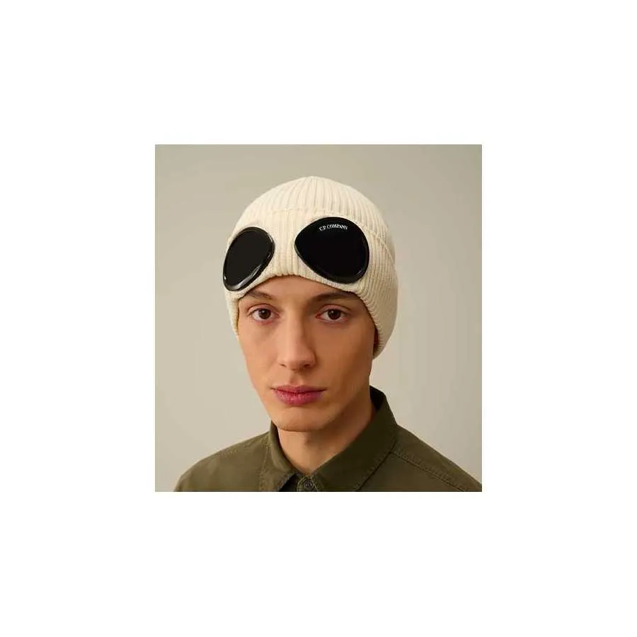 Bonnet Goggle Tricoté En Coton Beige C.P Company | Toulouse