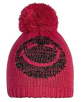 BONNET POMPON SMILEY LUREX PON JR FUCHSIA