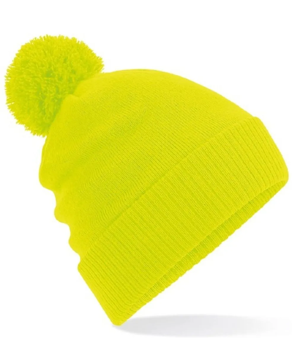 Bonnet à pompon adulte - B439 - jaune fluo 