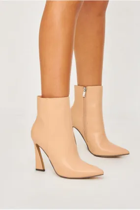 Bottines beige foncé talon spool