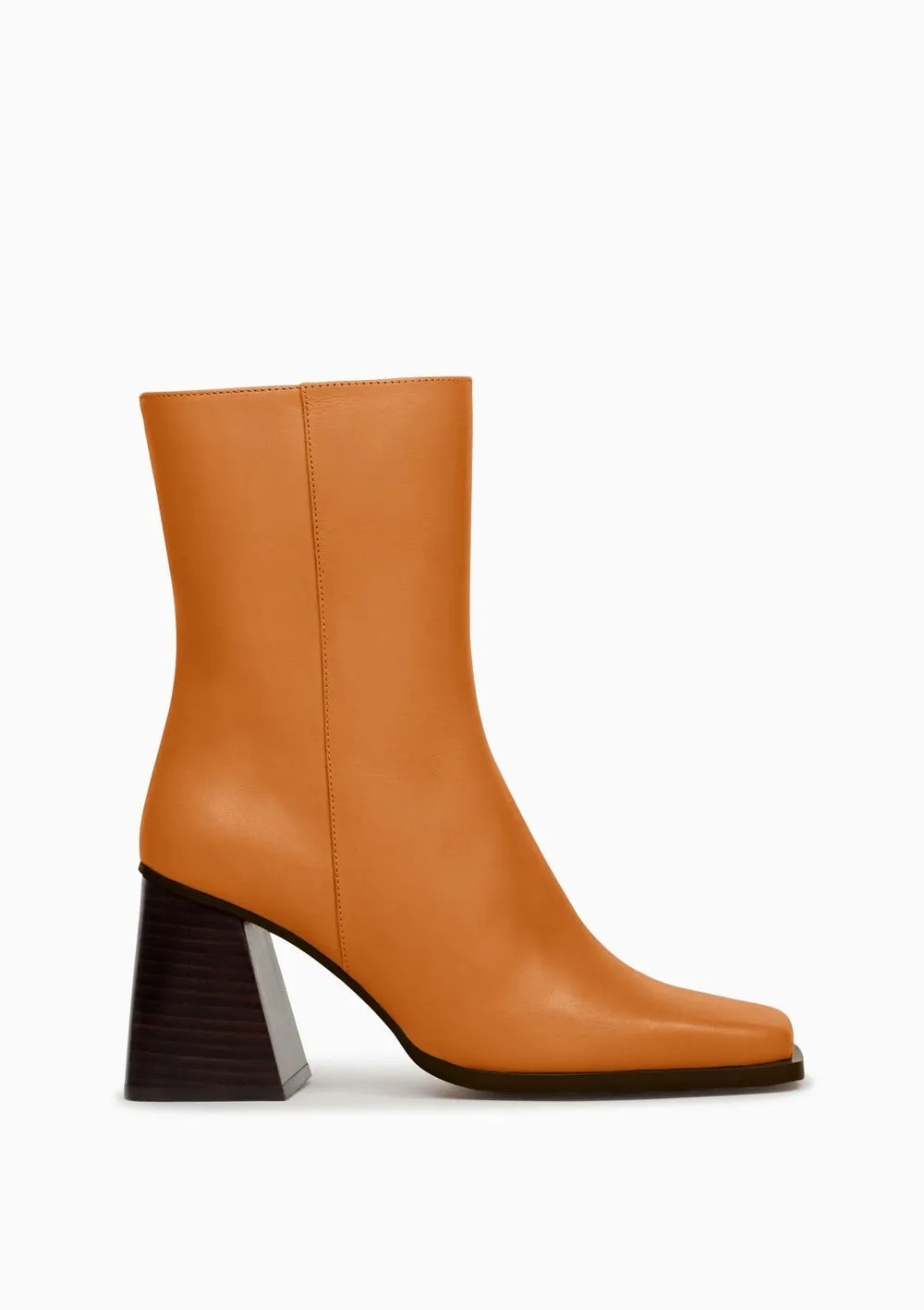 Bottines à talon en cuir certifié | camel "semaine caramel caramel" femme