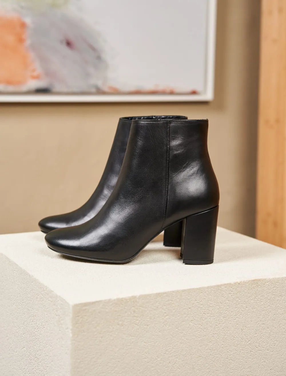 Bottines à talon femme: La Femme Influente Cuir Noir