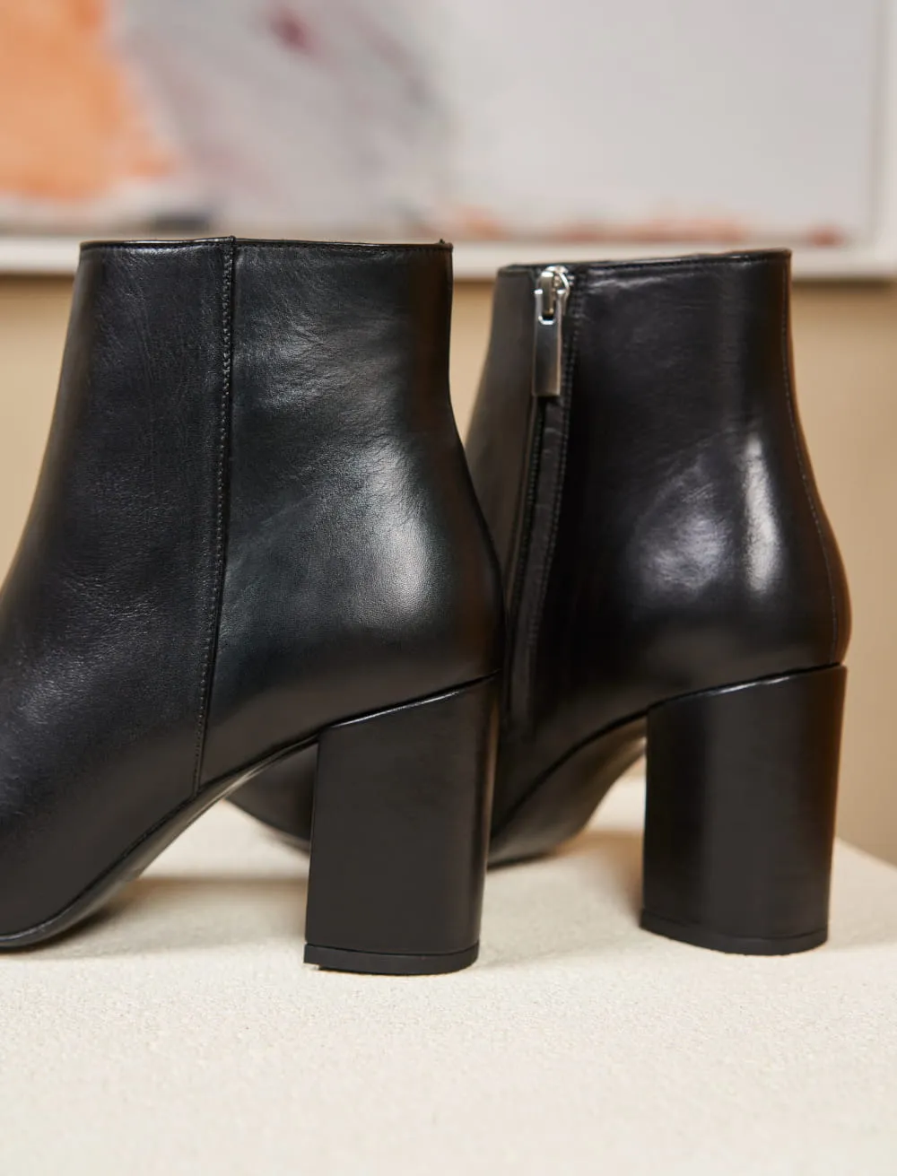 Bottines à talon femme: La Femme Influente Cuir Noir