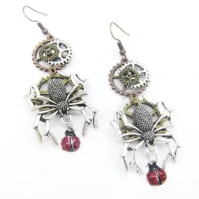 Boucles d'Oreilles Steampunk Araignée