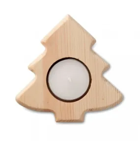 Bougeoir Personnalisable en Bois en Forme de Sapin pour Chauffe-plat