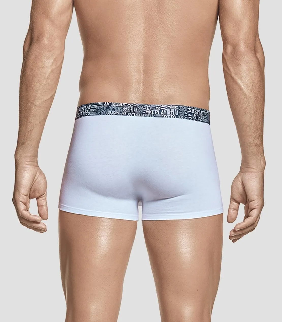 Boxer en coton imprimé à la taille - Replay : vente shorty boxers h...