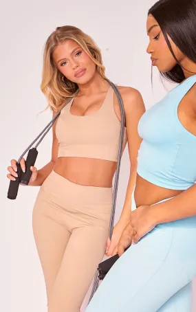 Brassière de sport rembourrée en Sculpt café au lait à doublure