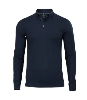 Carlington polo à manches longues homme bleu marine Nimbus