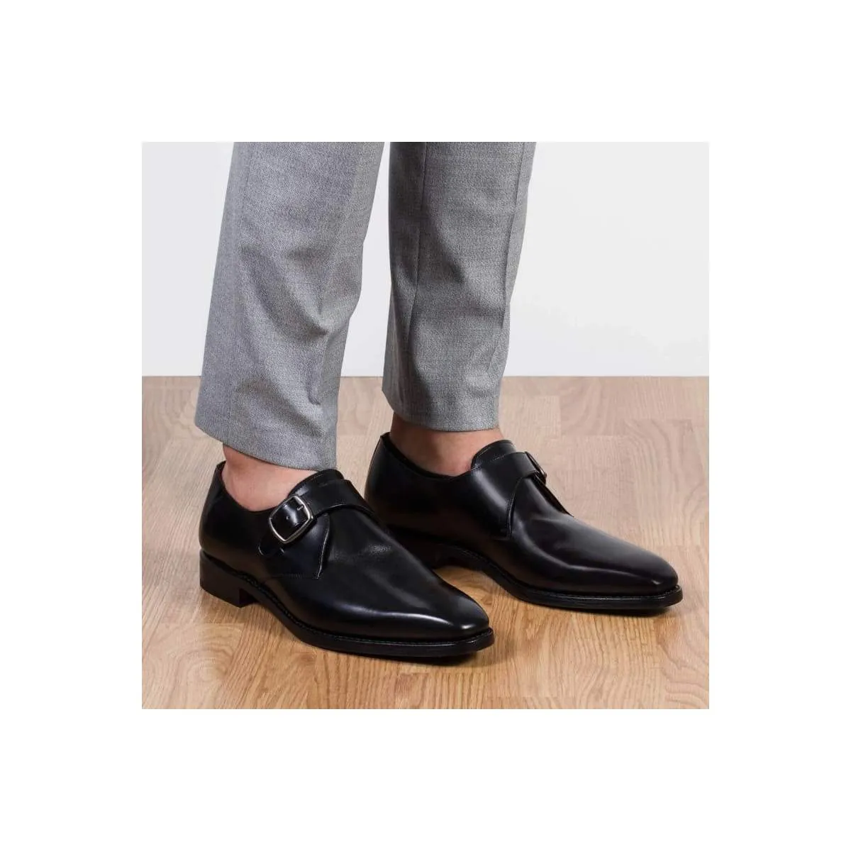 Chaussures à boucle homme en cuir noir - Noir