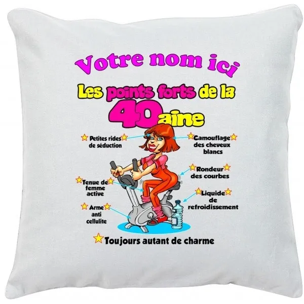 Coussin Anniversaire 40 ans femme