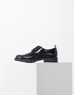 Derbies noirs en cuir glacé Homme