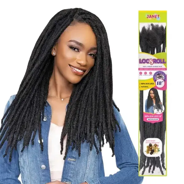 Dreadlocks Extensions Naturelles Loc N Roll Braid 18 pouces - Janet Collection