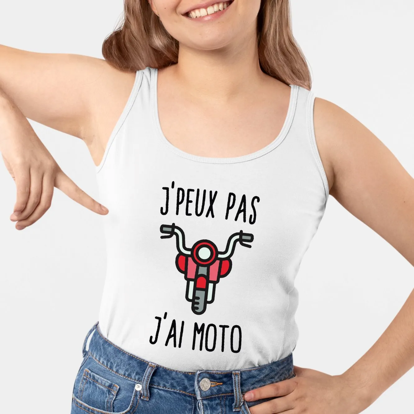 Débardeur Femme J'peux pas j'ai moto