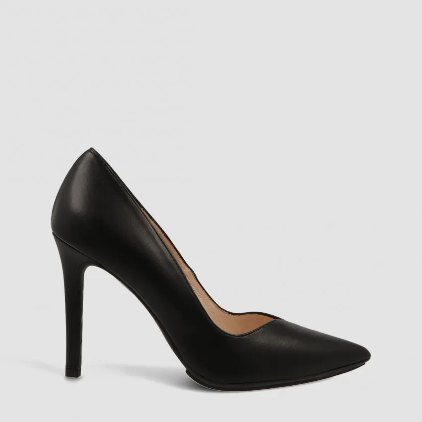 Escarpin basique en cuir noir lisse | Chaussures femme LODI en ligne