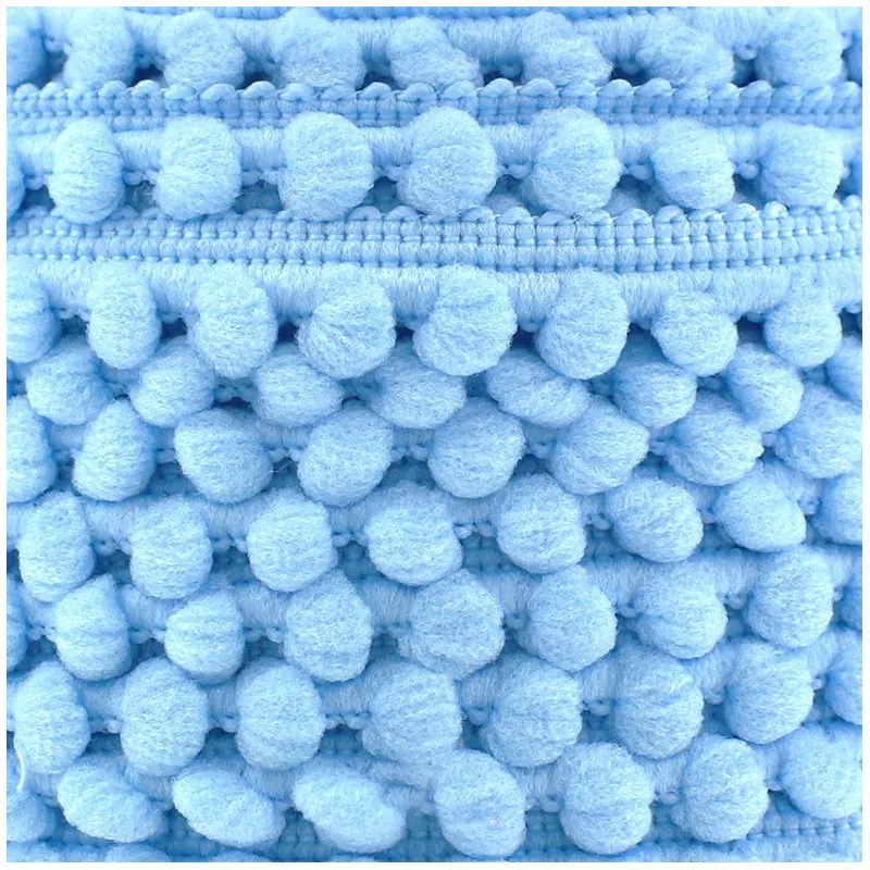 Galon mini pompon boule bleu ciel