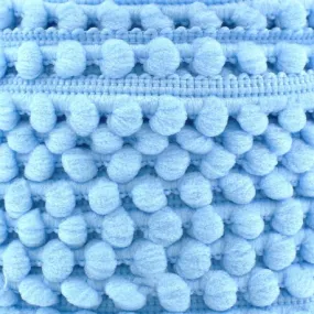 Galon mini pompon boule bleu ciel