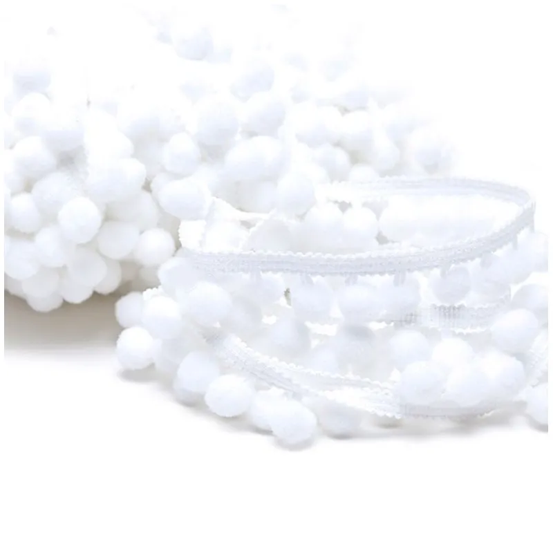 Galon pompon medium - blanc