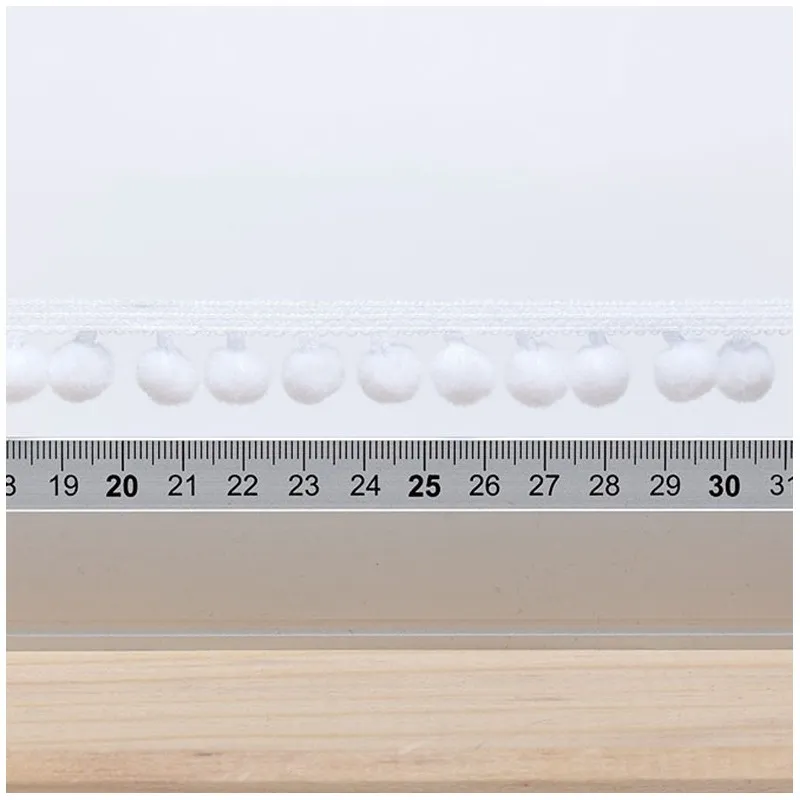 Galon pompon medium - blanc