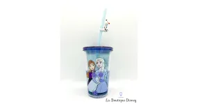 Gobelet paille Anna Elsa Olaf La reine des neiges 2 Disney Parks 2019 verre plastique