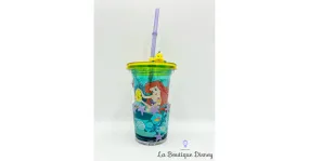 Gobelet paille Ariel La petite sirène Disney Parks 2018 verre plastique Polochon eau