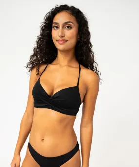 haut de maillot de bain corbeille effet drape femme noir haut de maillots de bain