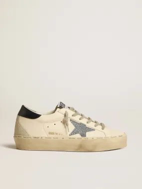 Hi Star en cuir nappa avec étoile en cristaux Swarovski et contrefort en cuir bleu foncé | Golden Goose