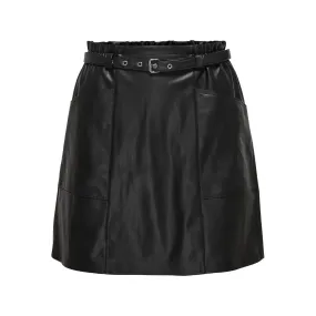 Jupe en simili-cuir noir Vera | 3 Suisses