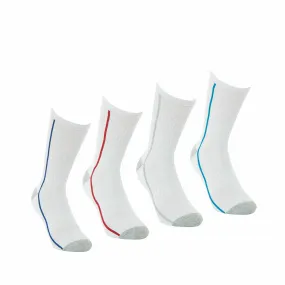 Lot de 4 paires de chaussettes de sport hautes - Blanc en coton | 3 Suisses