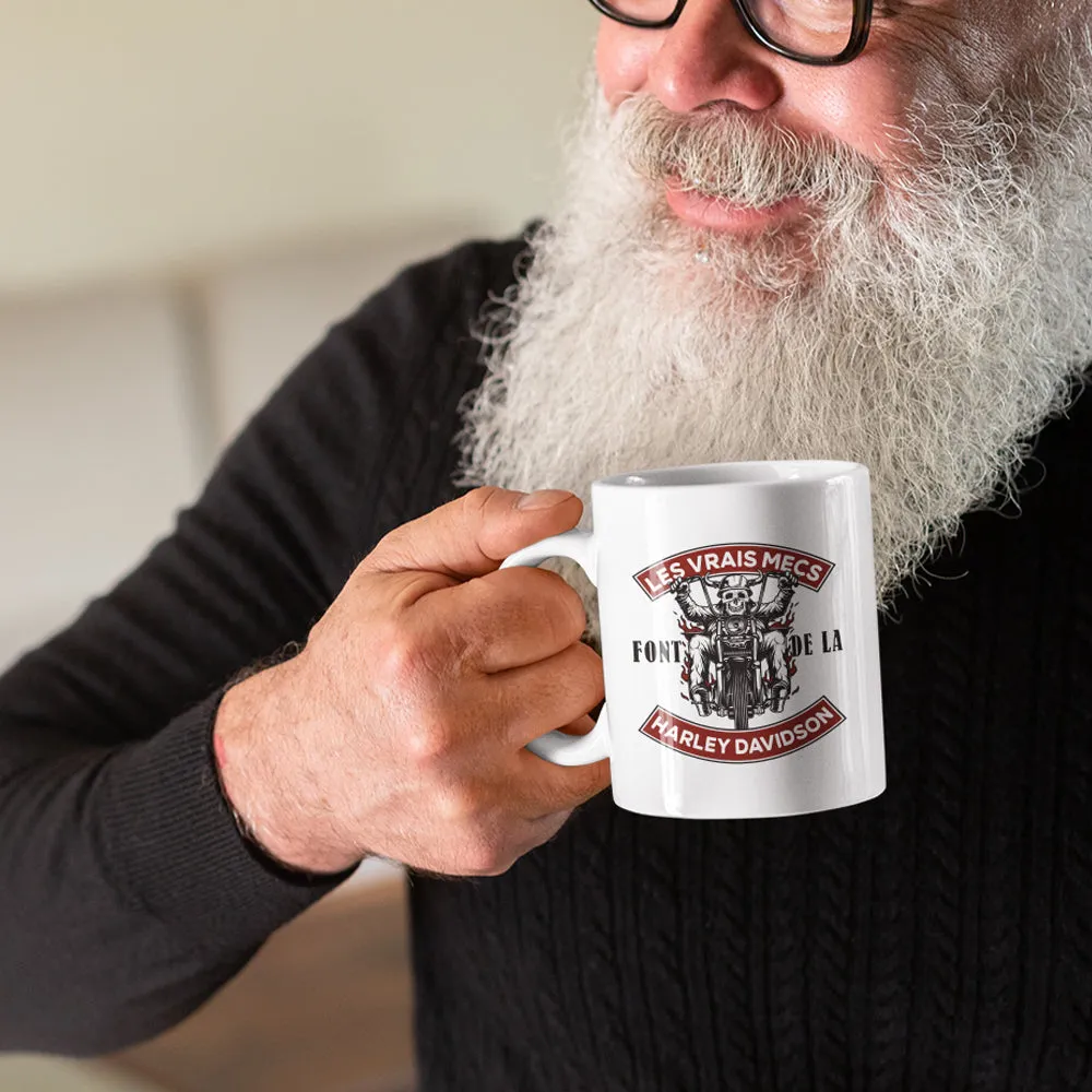 Mug Humour Biker | Les vrais mecs font de la Harley | idée cadeau motard | Moto Custom