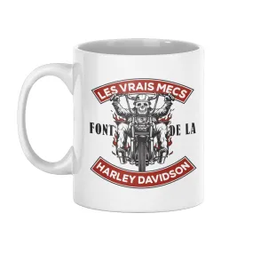 Mug Humour Biker | Les vrais mecs font de la Harley | idée cadeau motard | Moto Custom