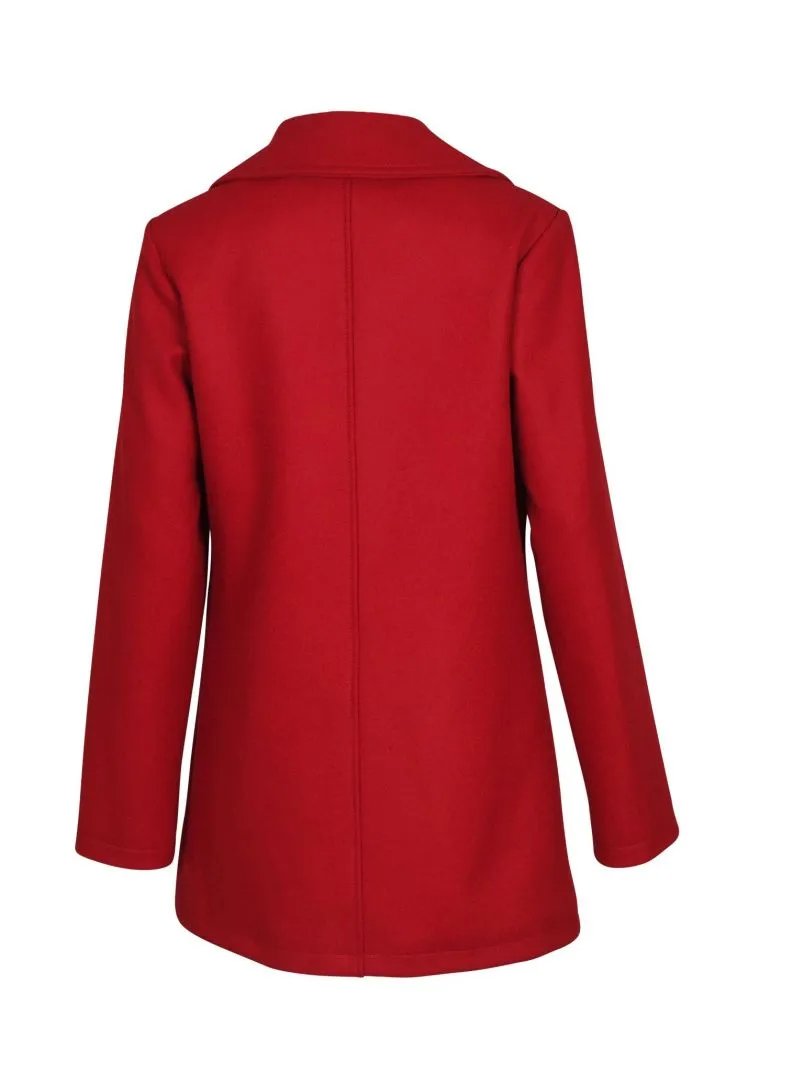 OUESSANT caban femme coupe droite laine imperméable Couleur Rouge Taille 34