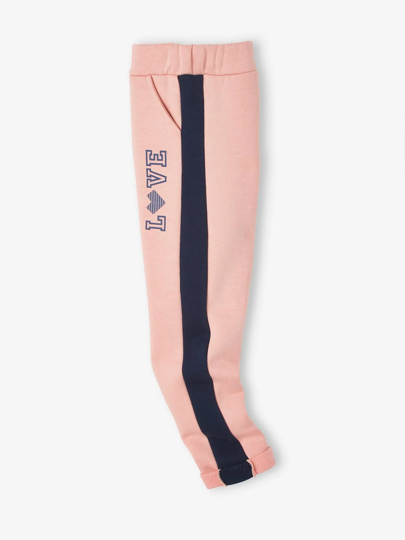 Pantalon de sport fille en molleton bandes côtés prune - 19-2024 tcx - Vertbaudet