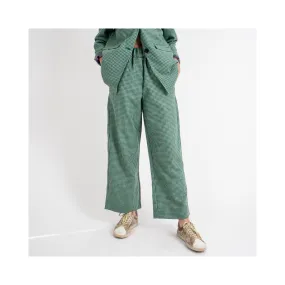 Pantalon Laine Petits Carreaux HARPE Old Vichy Green HIVER 2023 Hod...