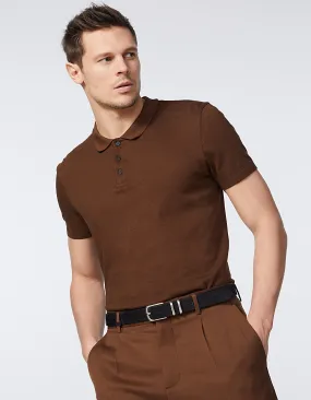 Polo moka en coton modal Homme