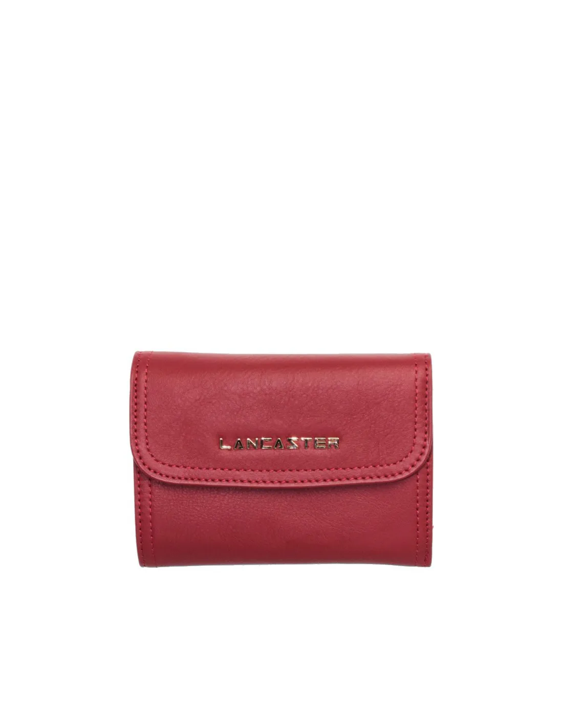 Portefeuille Lancaster Mle Anna en cuir ref_lan36476-rouge