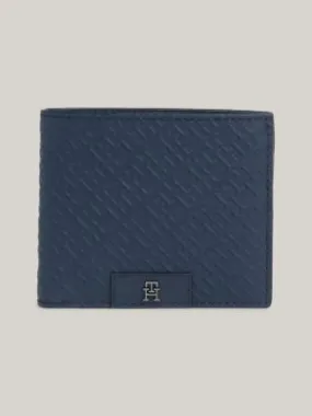 Portefeuille TH Monogram en cuir | Bleu | Tommy Hilfiger