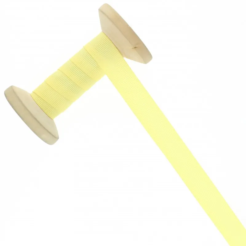 Ruban Gros grain 15 mm - jaune paille - bobine 25 m