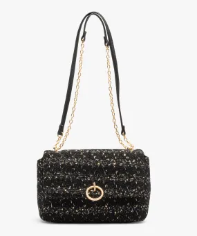 sac besace bimatiere devant en textile esprit couture femme noir standard sacs bandouliere