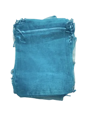 Sacs organza bleu turquoise (x50)