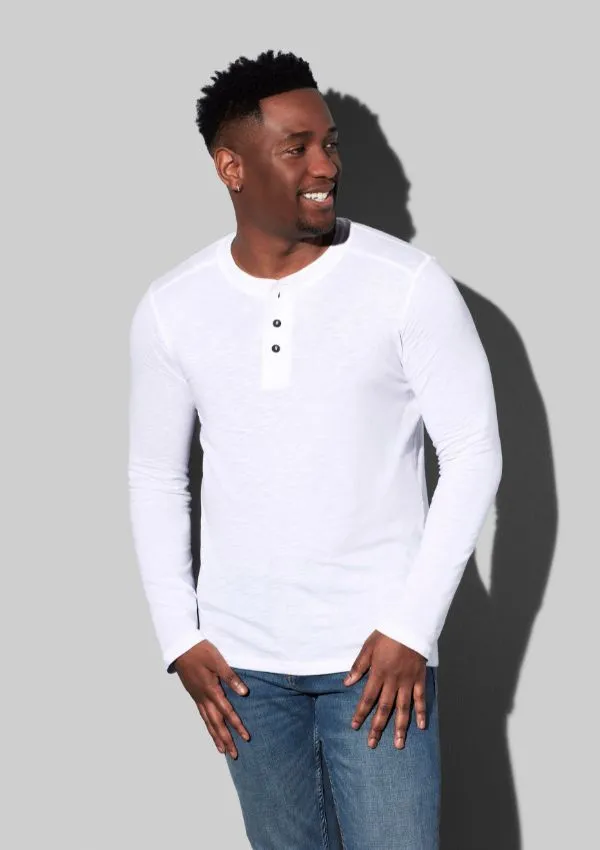 Stedman STE9460 - Tee-shirt Stedman à Manches Longues avec Boutons pour Homme