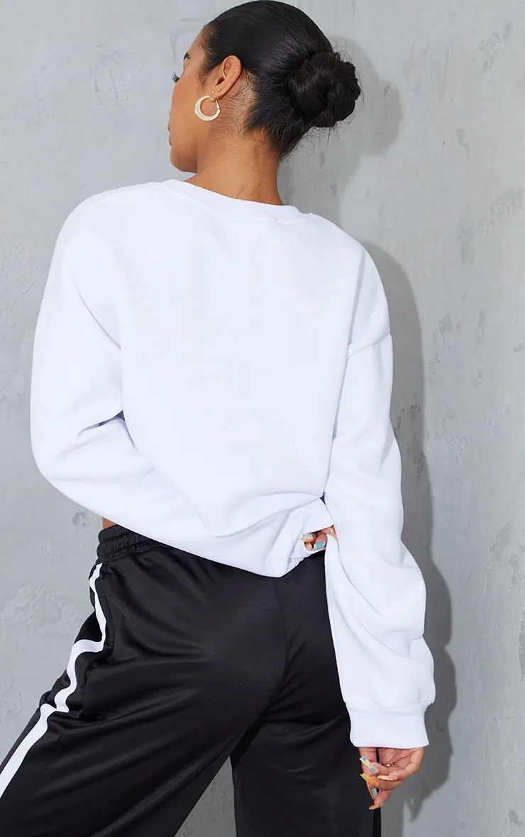 Sweat blanc oversize court