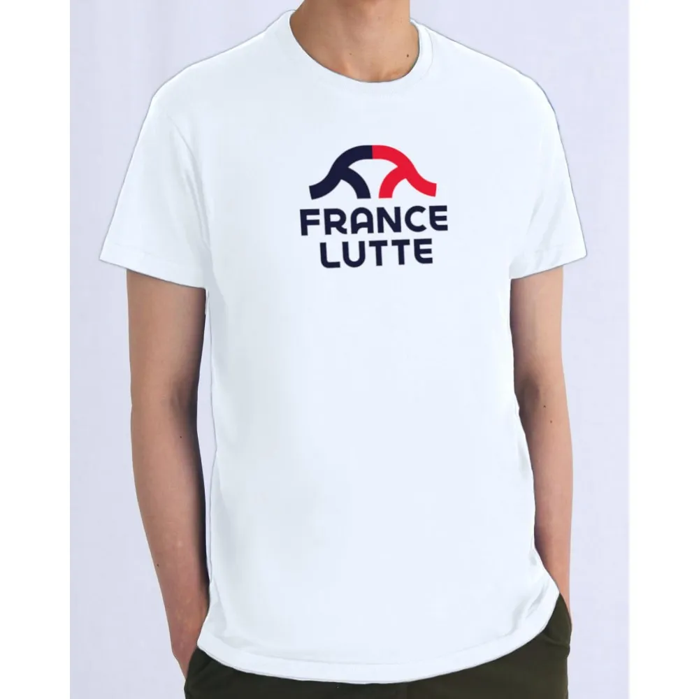 T-SHIRT FRANCE LUTTE BLANC HOMME | YALOUZ SPORT