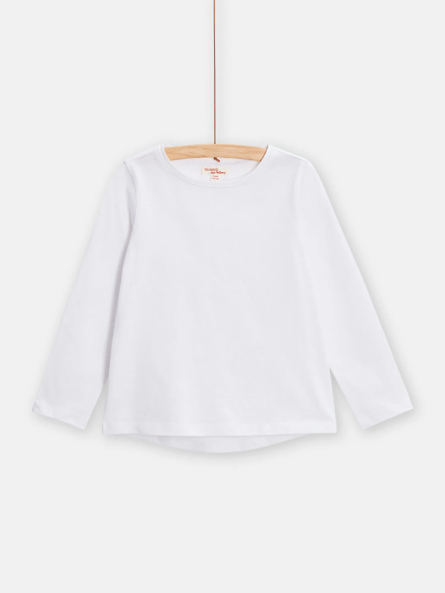 T-shirt manches longues blanc pour fille