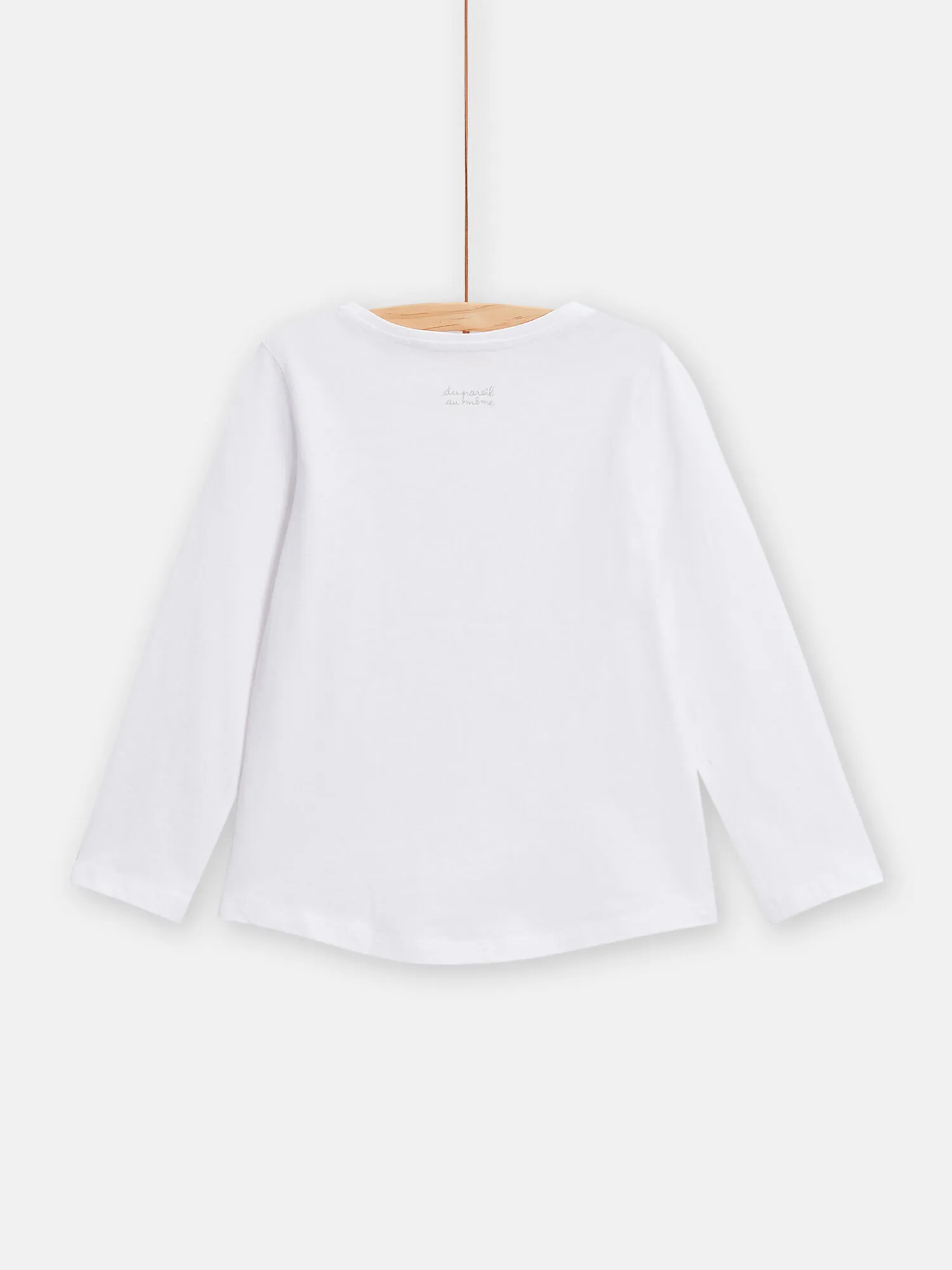 T-shirt manches longues blanc pour fille